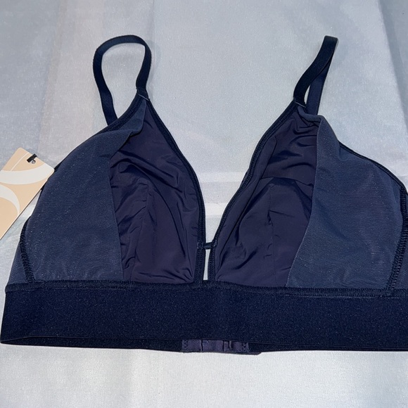 Lively The Busty Stripe Mesh Bralette,Elastic Stretch Band, Plunge Front Size 2 - Picture 4 of 7